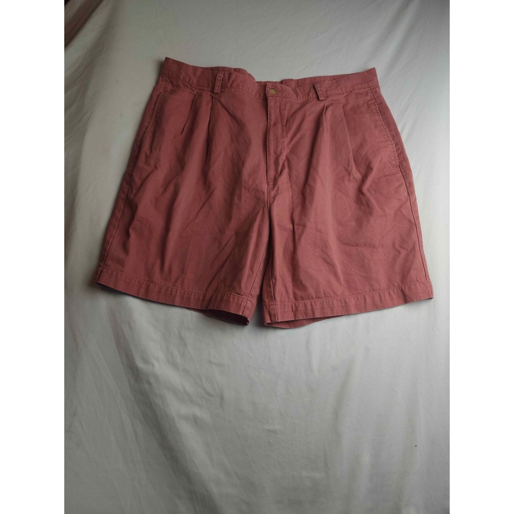 IZOD Mens Dusty Rose Pink Pleated Chino Shorts Size 40‎ Cotton Twill